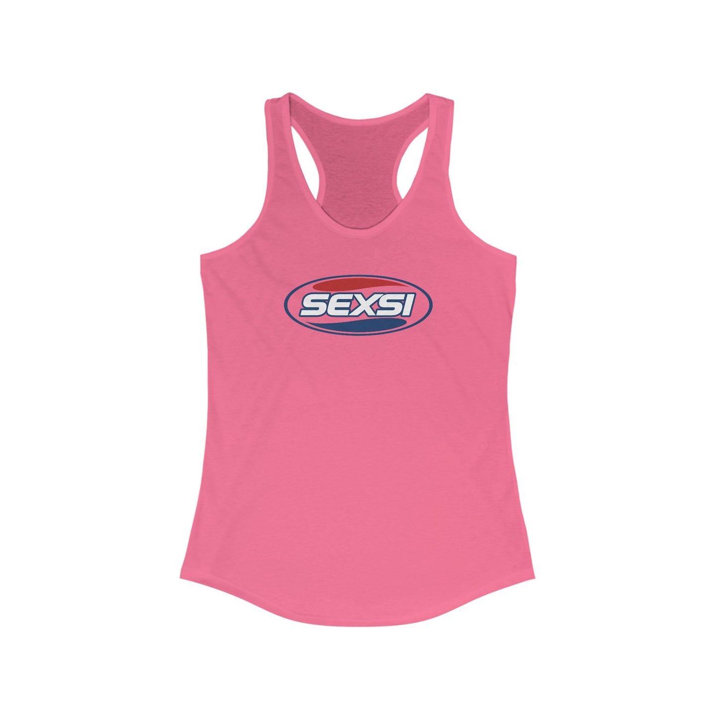 SEXSI Womens Racerback Tank | Pepsi Parody Shirt | Britney Spears Inspired Y2K Graphic Tank