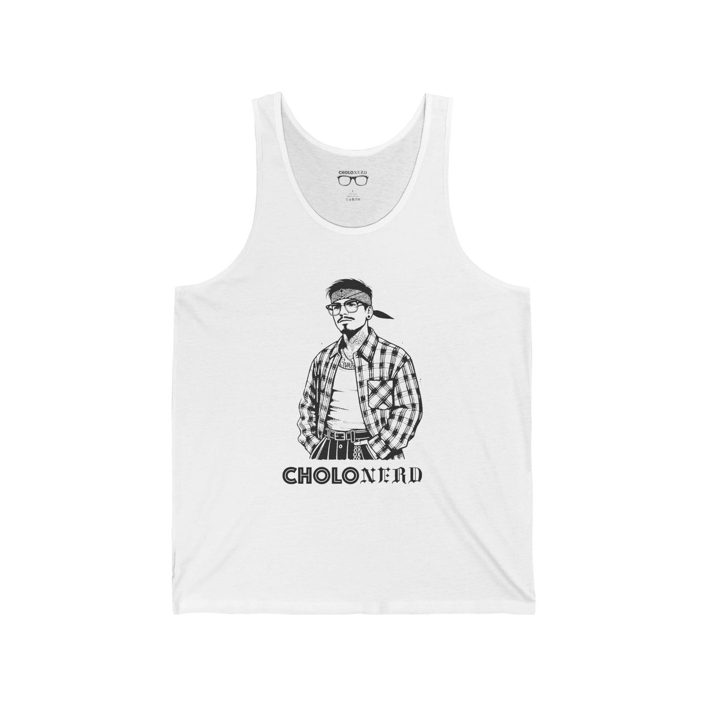 CholoNerd | Vato with Glasses Tank | Chicano Tank Top | Mexican-American Apparel | Chicano Nerd Culture | Where Street Meets Geek