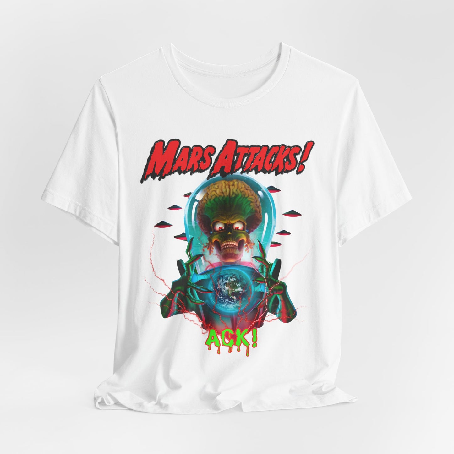 Mars Attacks! Graphic Tee - Fun Retro Alien Shirt, Casual Wear, Gift for Sci-Fi Fans, Pop Culture Apparel, Halloween Costume