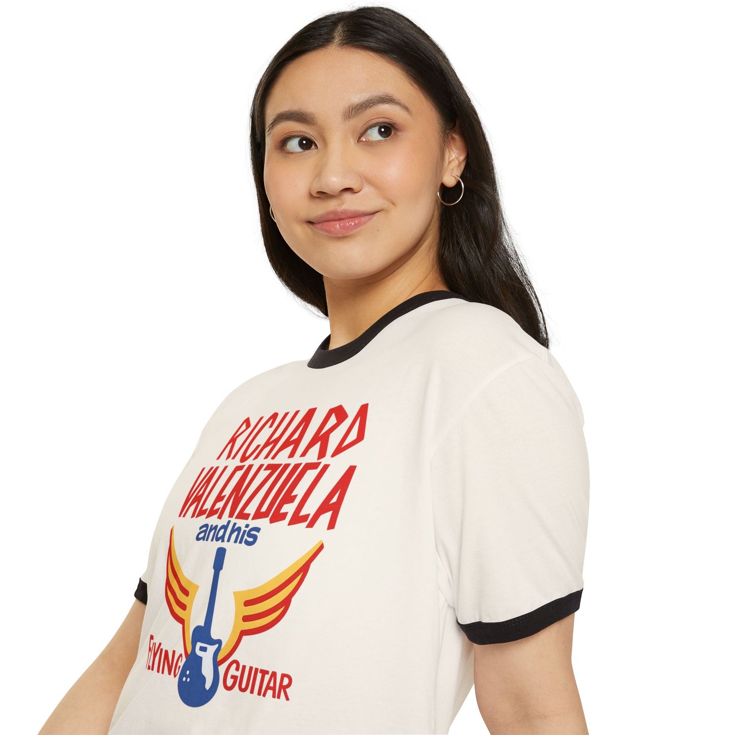 Vintage Richard Valenzuela Flying Guitar T-Shirt - 1950s Rebel Tee - Chicano Culture Shirt