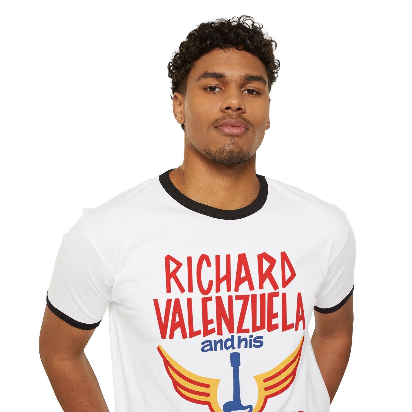 Vintage Richard Valenzuela Flying Guitar T-Shirt - 1950s Rebel Tee - Chicano Culture Shirt