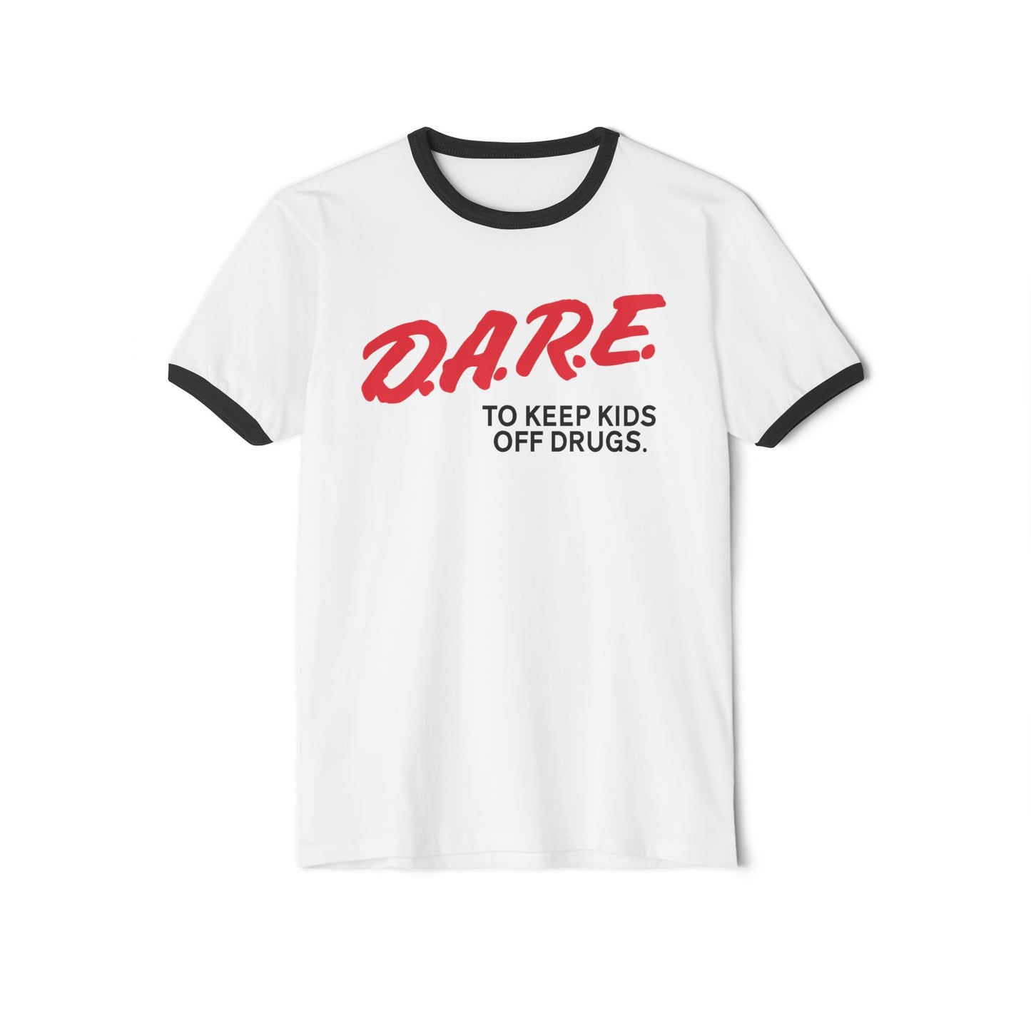 Retro D.A.R.E. Ringer Tee, Vintage 90s DARE Keep Kids Off Drugs Tee