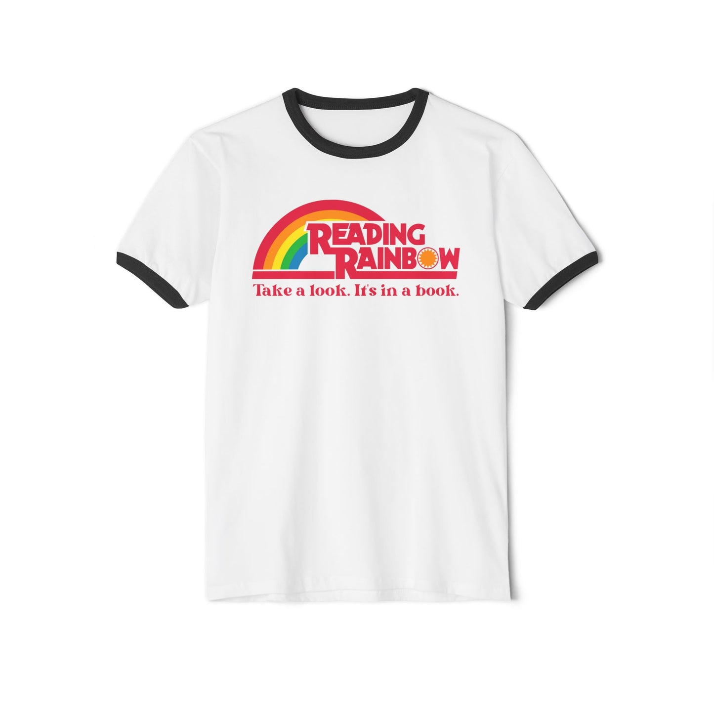 Vintage Reading Rainbow Unisex Cotton Ringer T-Shirt