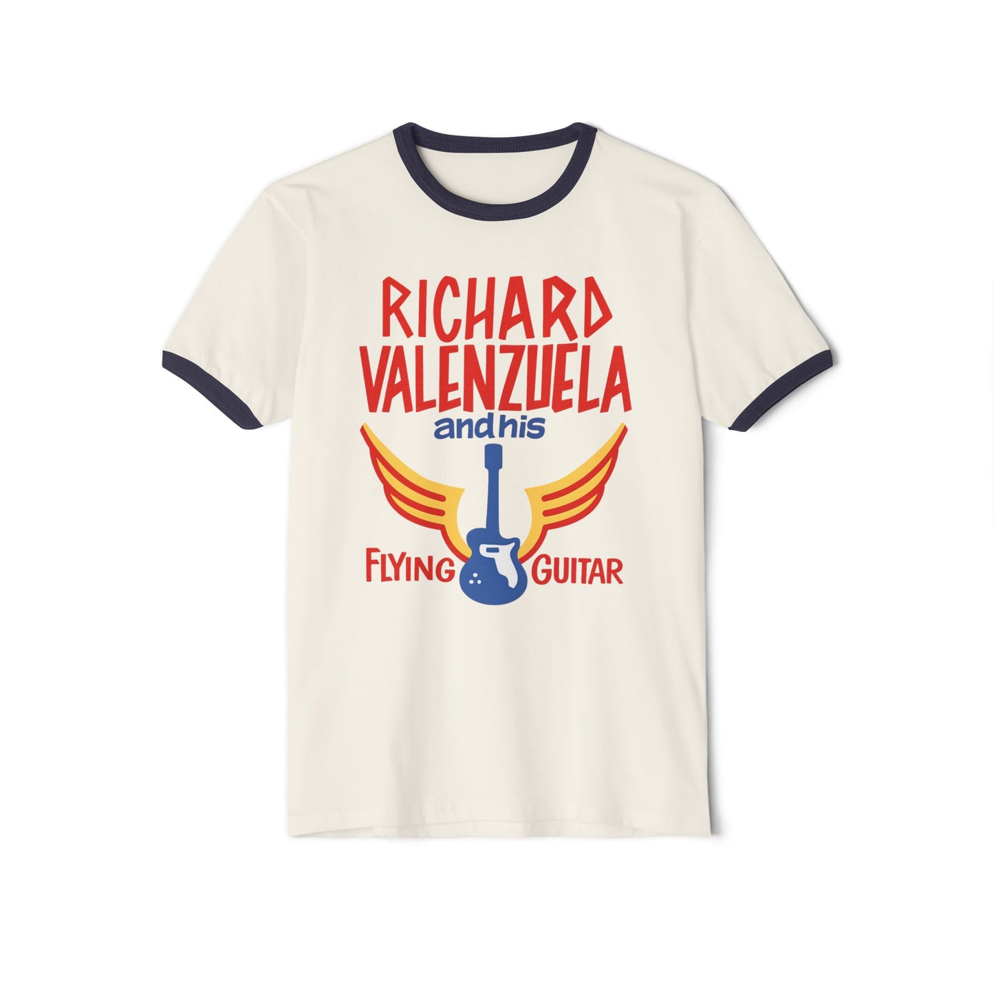 Vintage Richard Valenzuela Flying Guitar T-Shirt - 1950s Rebel Tee - Chicano Culture Shirt