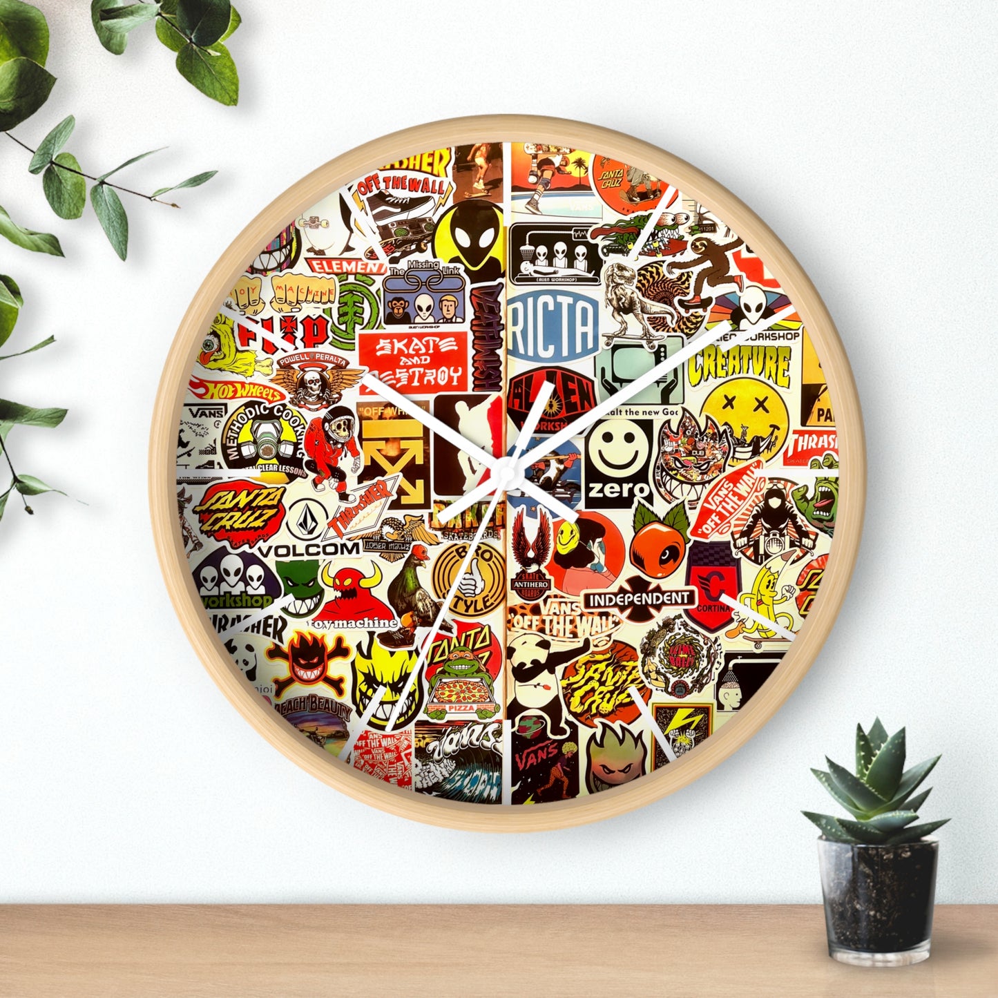 CholoNerd | Sticker Bomb Skater Wall Clock | Graffiti Wall Art