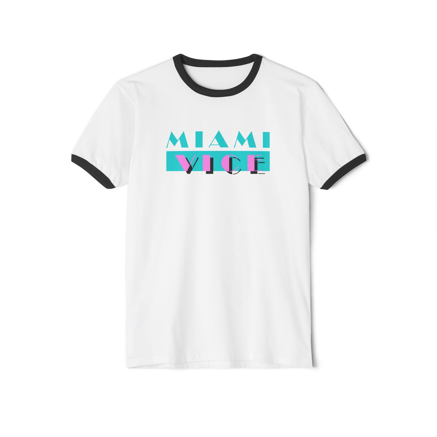 Miami Vice Ringer T-Shirt, Retro Graphic Tee