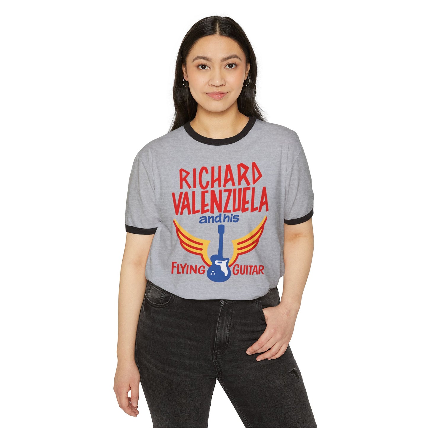 Vintage Richard Valenzuela Flying Guitar T-Shirt - 1950s Rebel Tee - Chicano Culture Shirt
