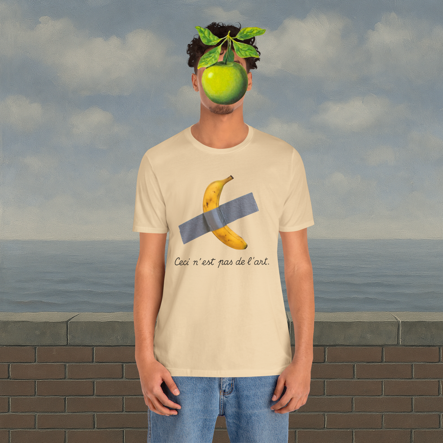 The Treachery of Images Parody Tee, Magritte & Banana Duct Tape Design by Off The Frequency