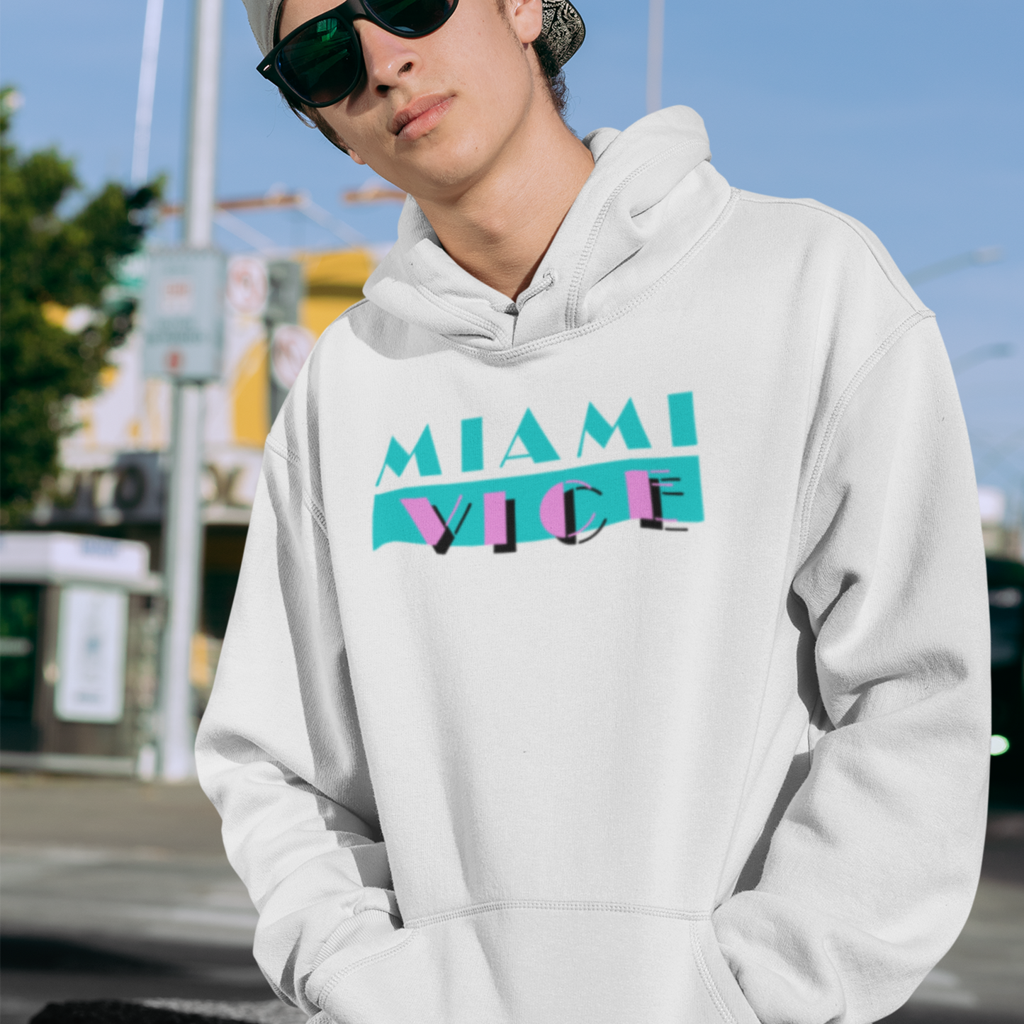 Miami Vice Unisex Hoodie, Retro 80s Style Pullover