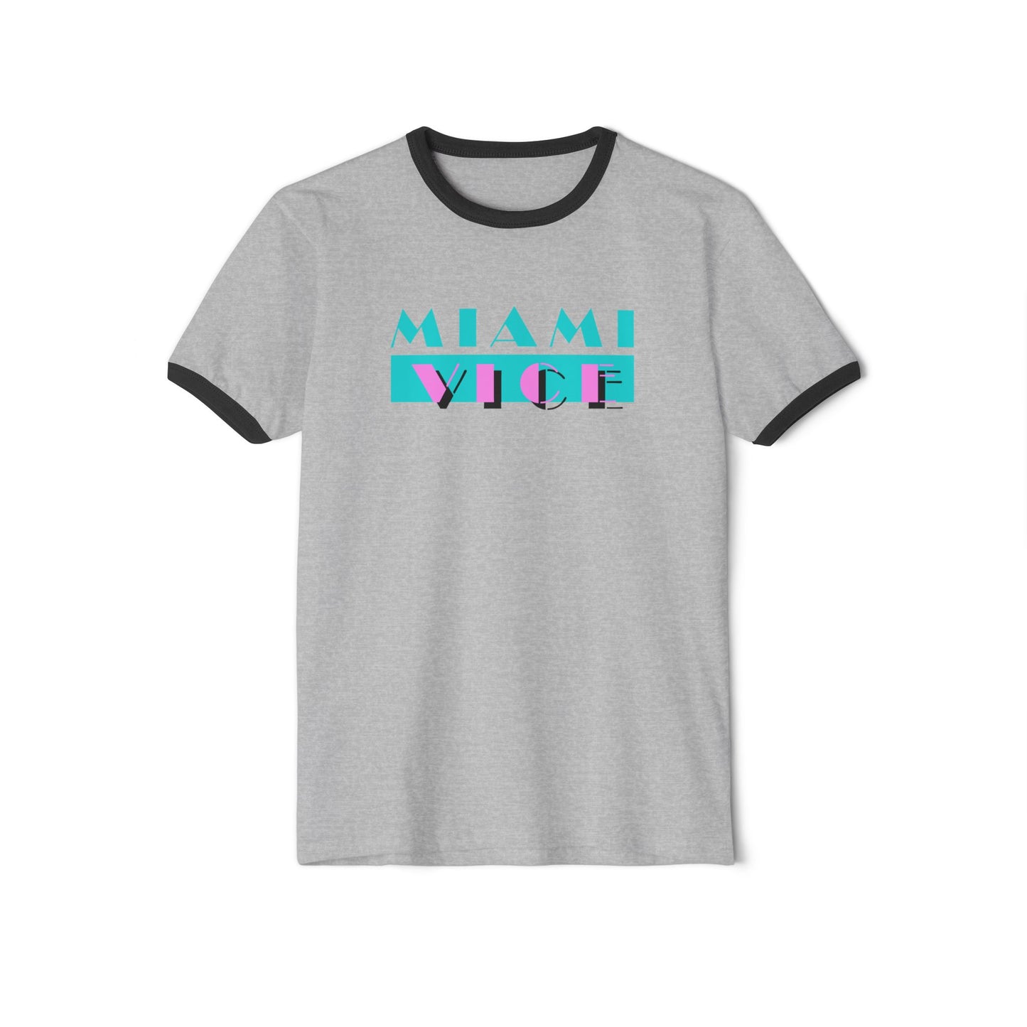 Miami Vice Ringer T-Shirt, Retro Graphic Tee