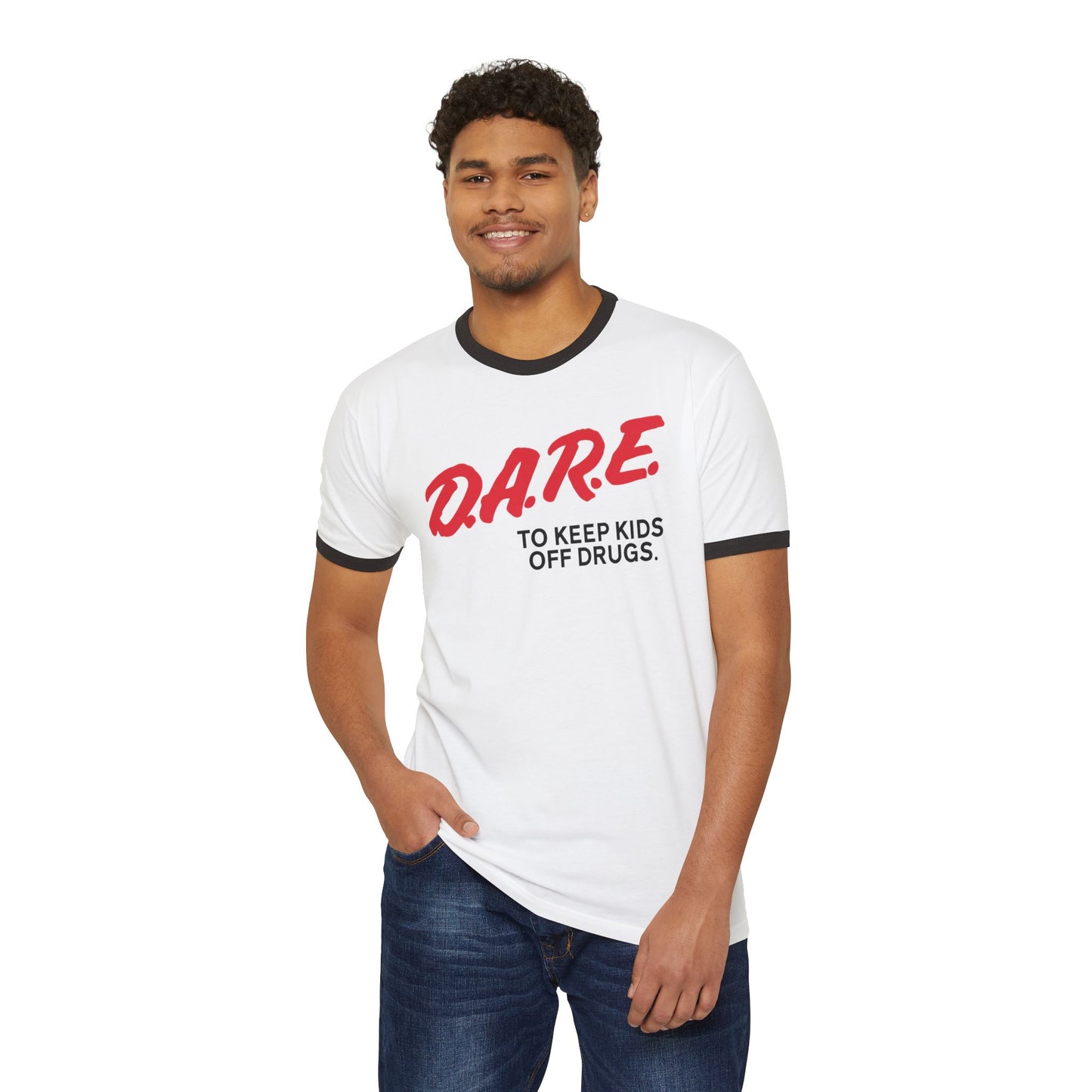 Retro D.A.R.E. Ringer Tee, Vintage 90s DARE Keep Kids Off Drugs Tee