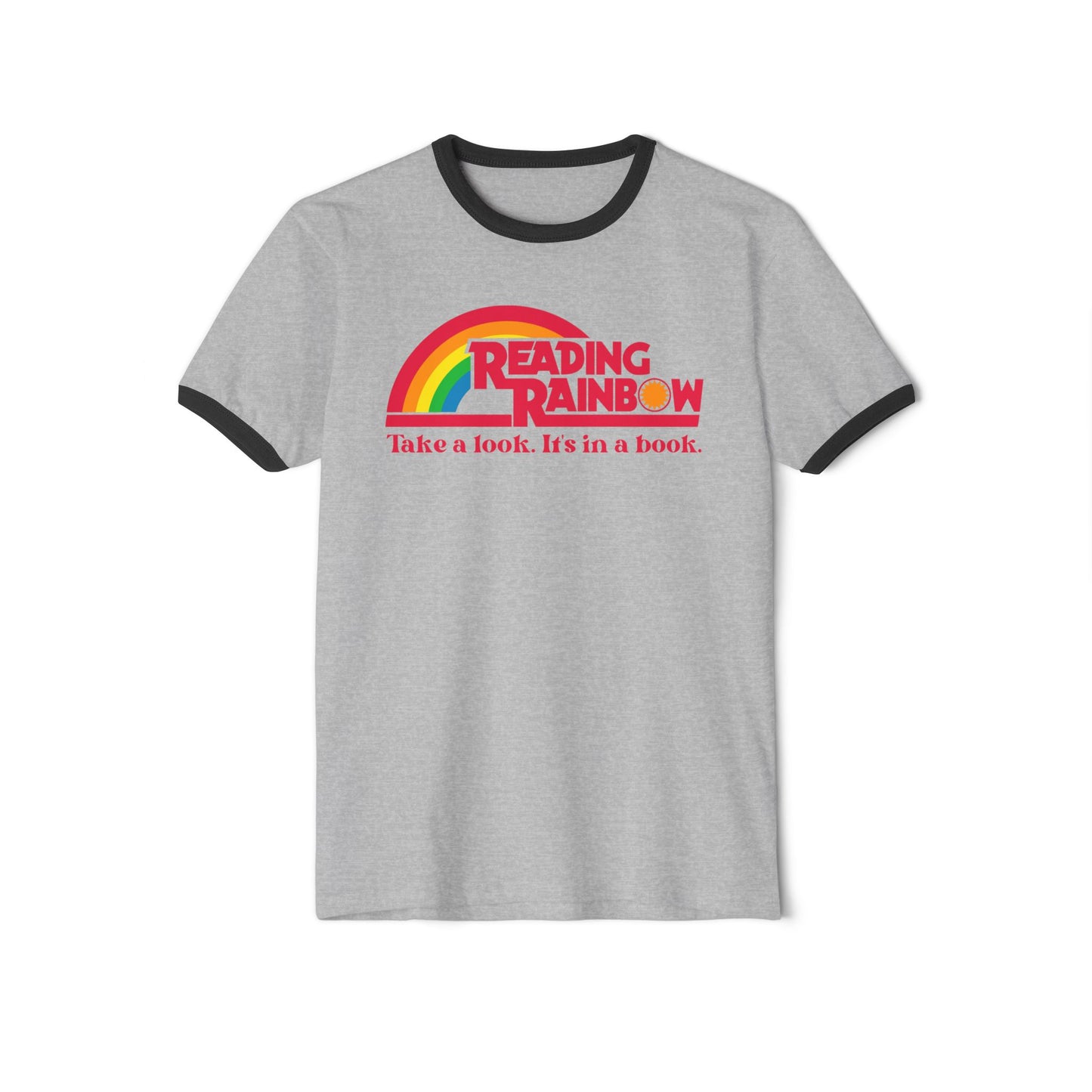 Vintage Reading Rainbow Unisex Cotton Ringer T-Shirt