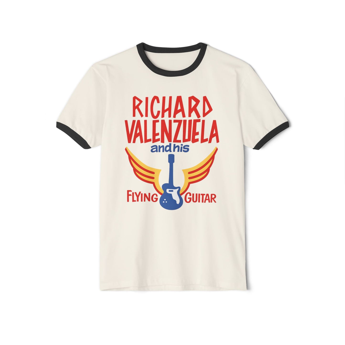 Vintage Richard Valenzuela Flying Guitar T-Shirt - 1950s Rebel Tee - Chicano Culture Shirt