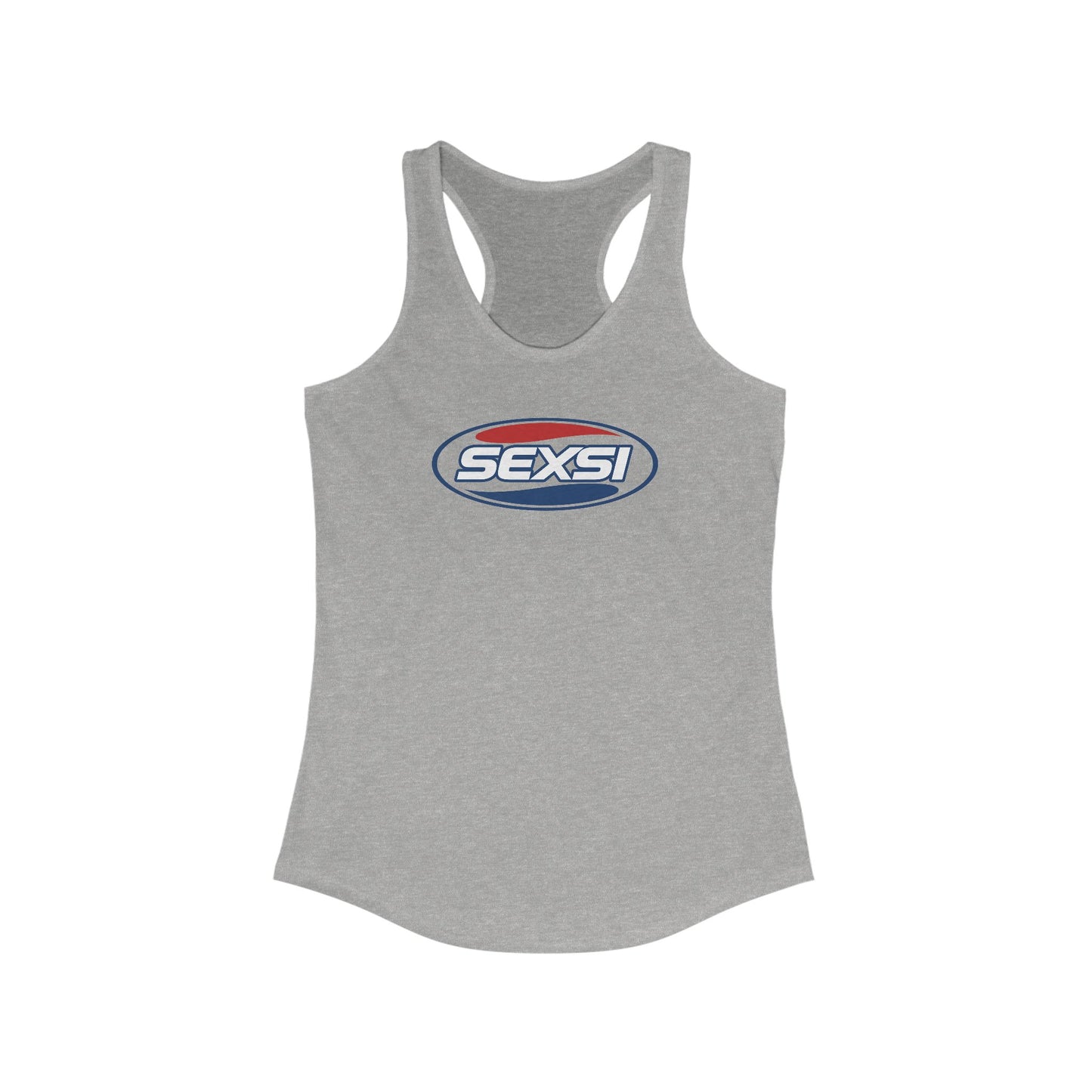 SEXSI Womens Racerback Tank | Pepsi Parody Shirt | Britney Spears Inspired Y2K Graphic Tank