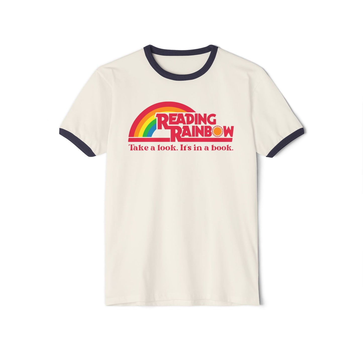 Vintage Reading Rainbow Unisex Cotton Ringer T-Shirt