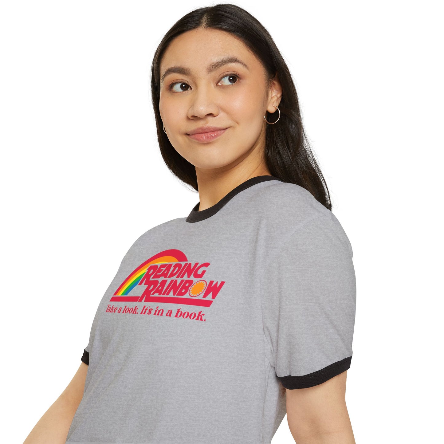 Vintage Reading Rainbow Unisex Cotton Ringer T-Shirt