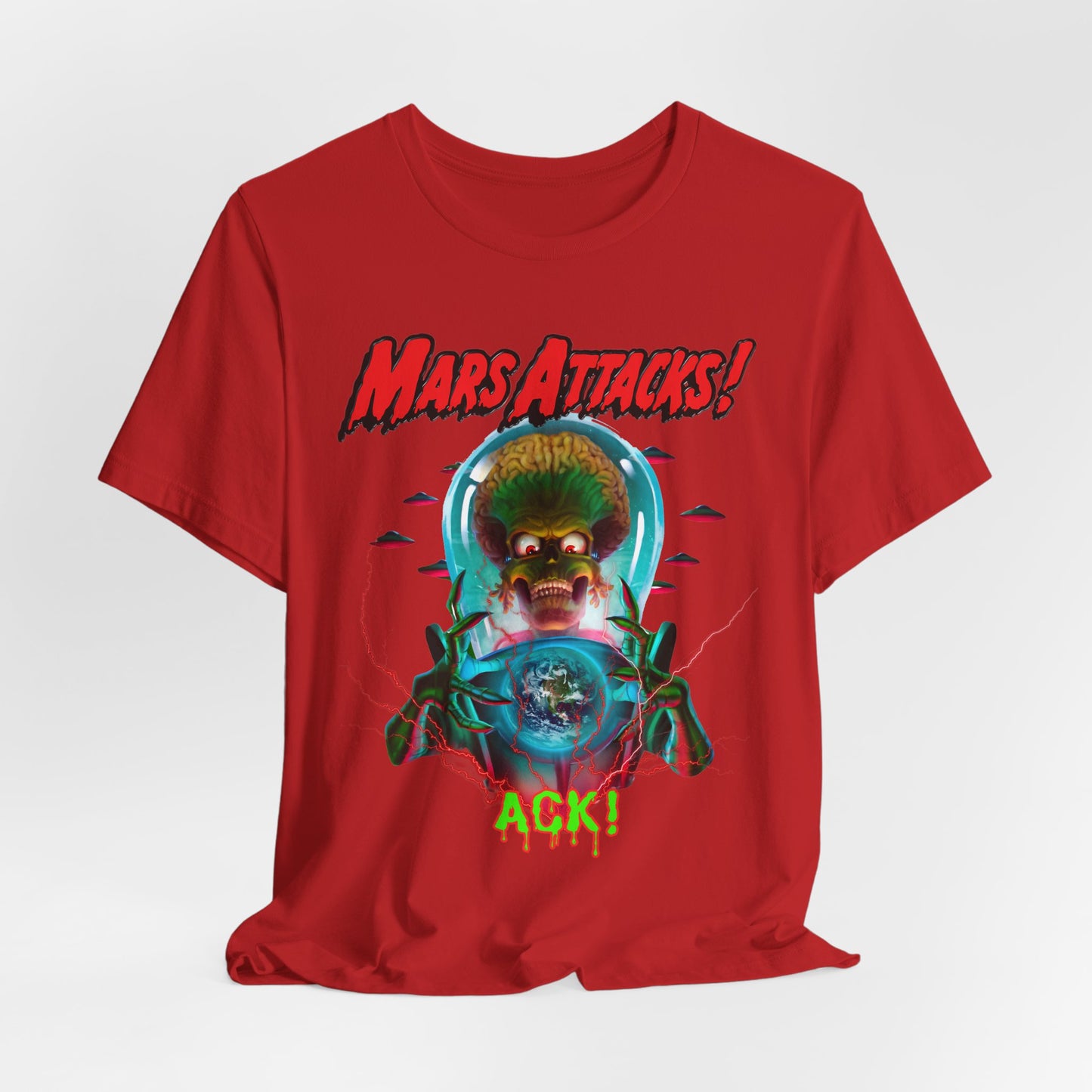 Mars Attacks! Graphic Tee - Fun Retro Alien Shirt, Casual Wear, Gift for Sci-Fi Fans, Pop Culture Apparel, Halloween Costume
