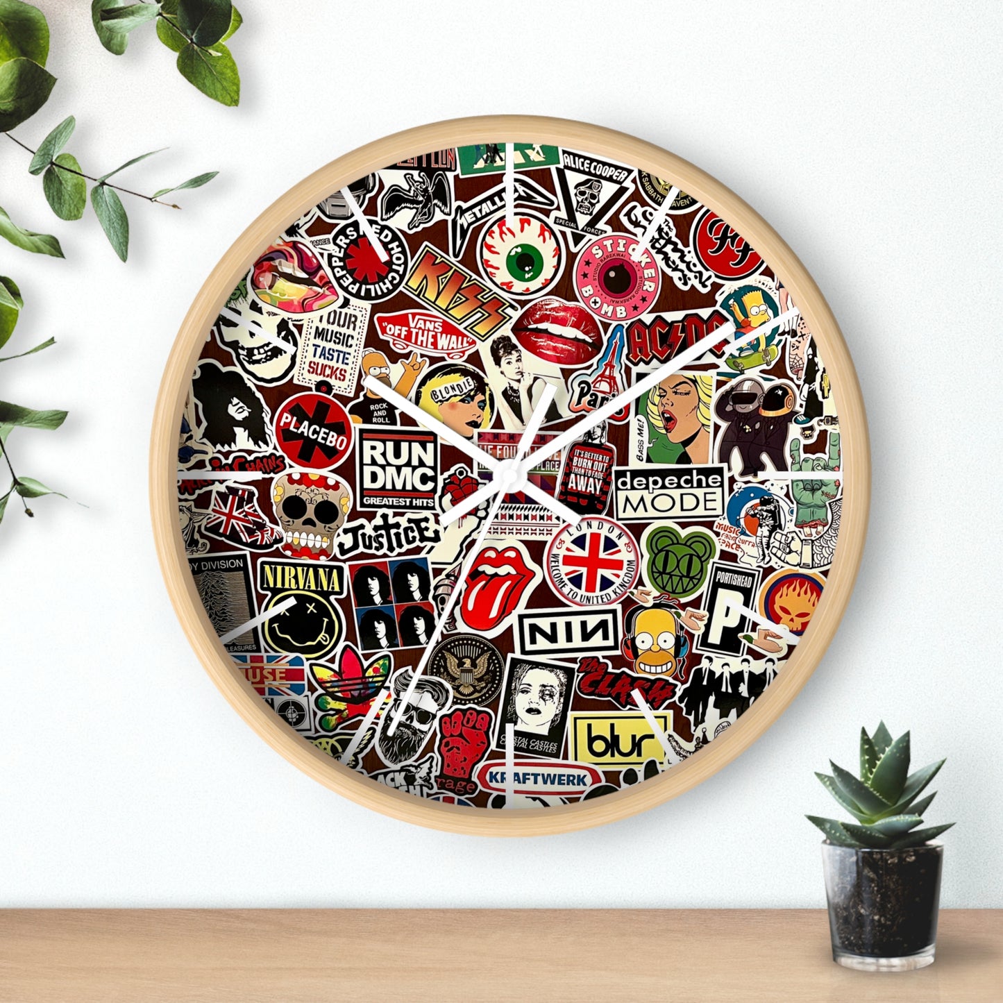 CholoNerd | Sticker Bomb Music Wall Clock | Graffiti Wall Art
