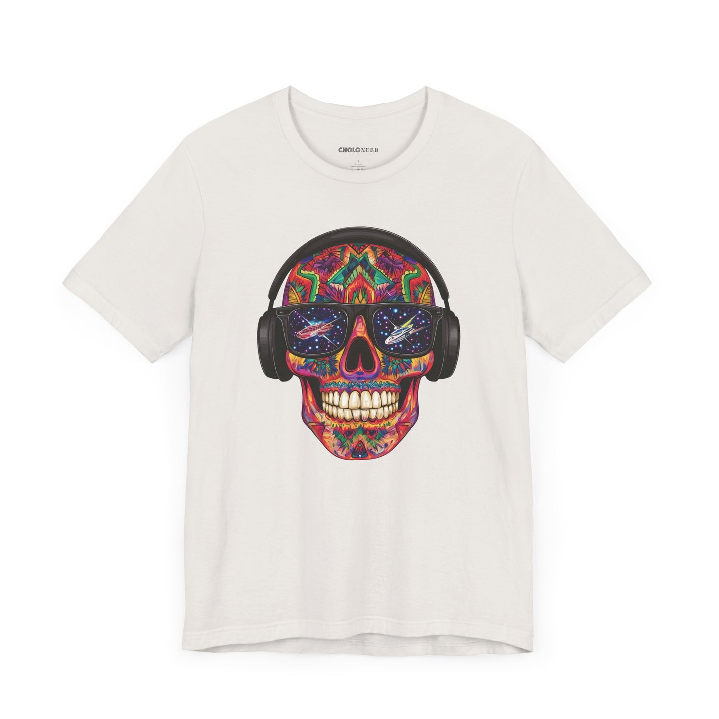 Galactic Aztec Spaceship Sugar Skull Unisex T-Shirt by CholoNerd