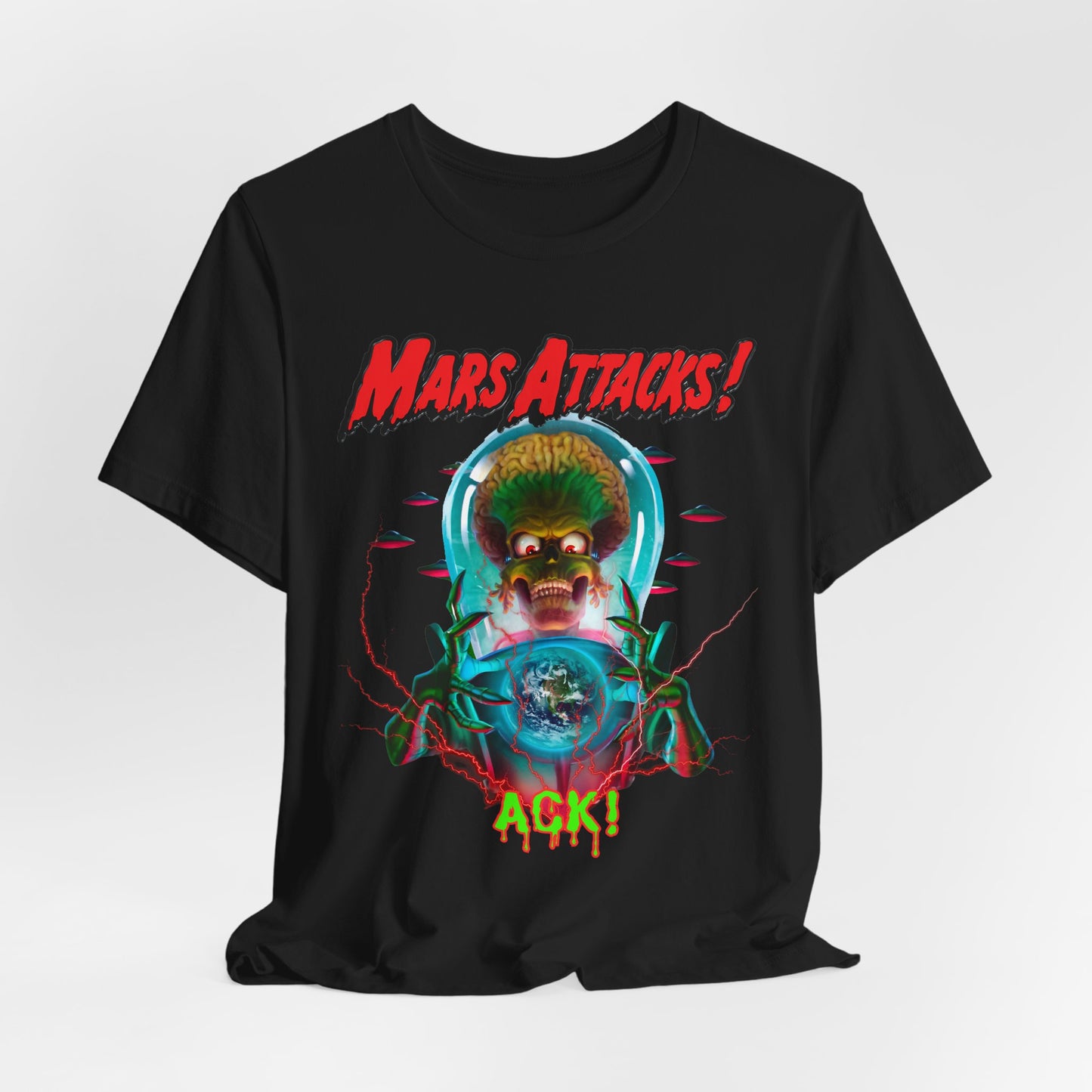 Mars Attacks! Graphic Tee - Fun Retro Alien Shirt, Casual Wear, Gift for Sci-Fi Fans, Pop Culture Apparel, Halloween Costume