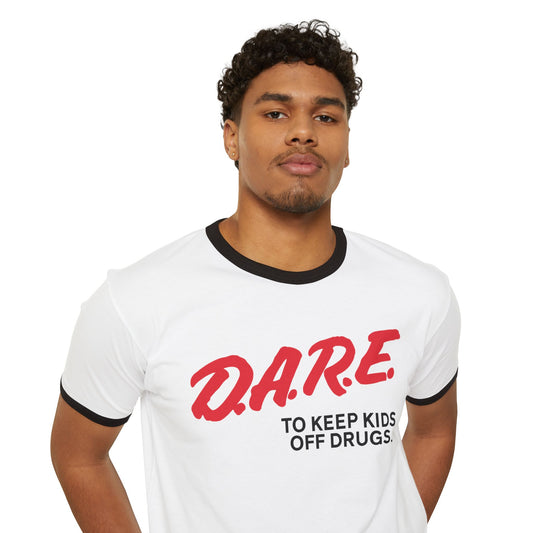 Retro D.A.R.E. Ringer Tee, Vintage 90s DARE Keep Kids Off Drugs Tee