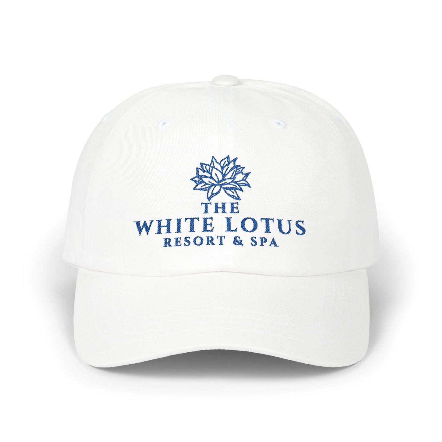 Embroidered White Lotus Baseball Cap