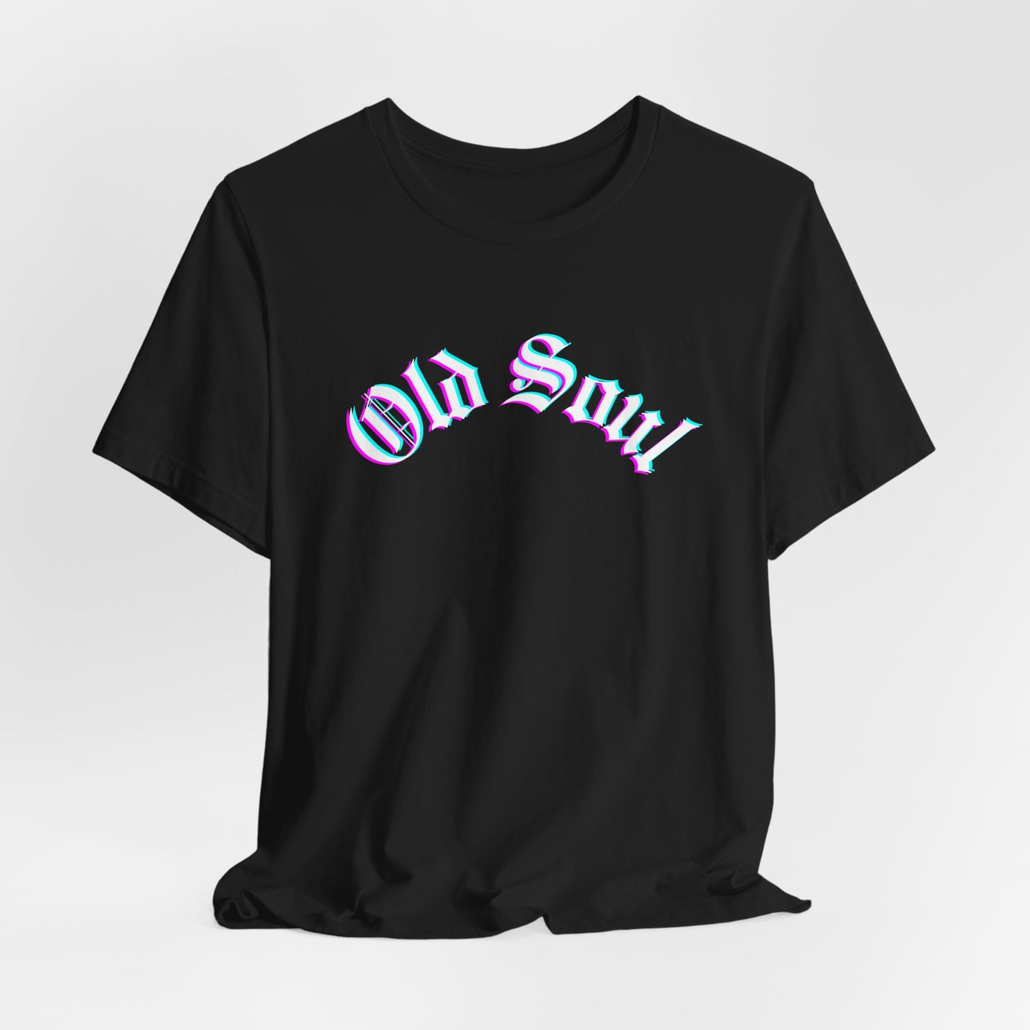 Old Soul Neon Glitch Unisex Soft Tee by CHOLONERD