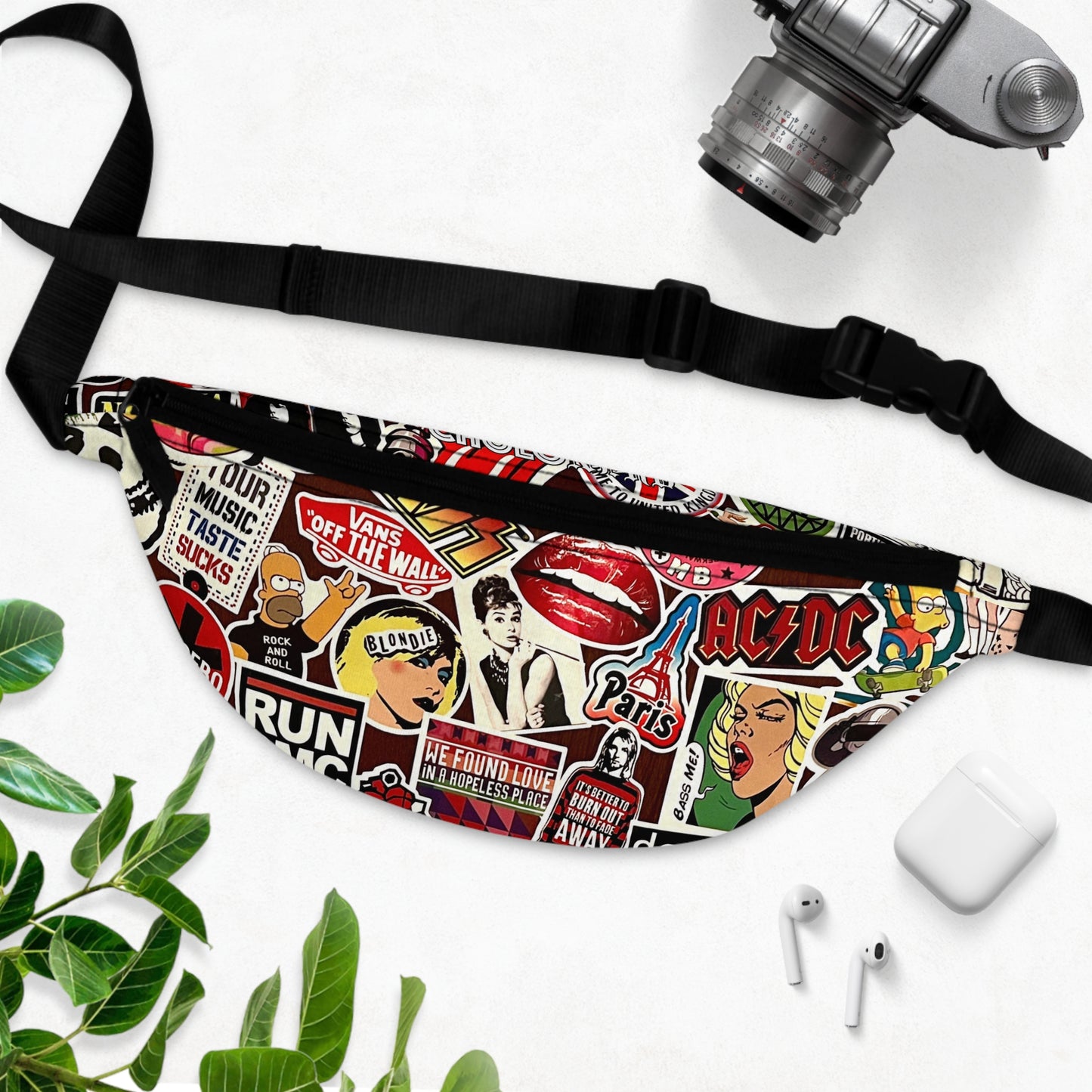 Indie Rock Music Sticker Bomb Sling Bag by CholoNerd