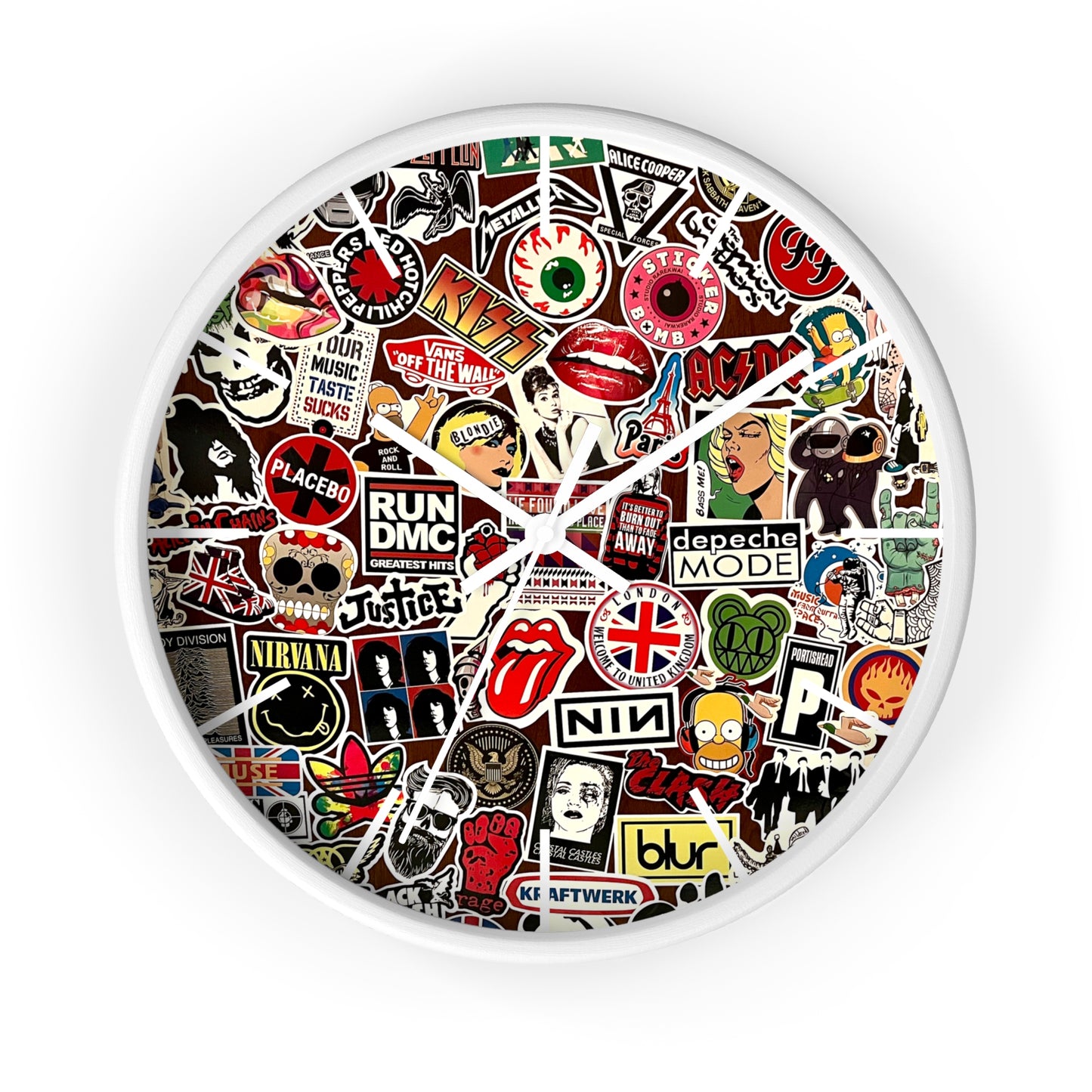 CholoNerd | Sticker Bomb Music Wall Clock | Graffiti Wall Art