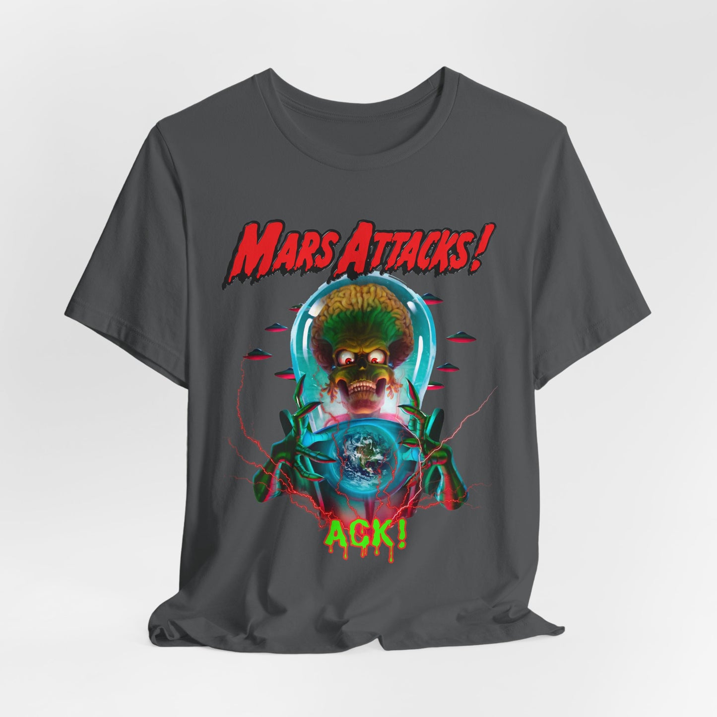 Mars Attacks! Graphic Tee - Fun Retro Alien Shirt, Casual Wear, Gift for Sci-Fi Fans, Pop Culture Apparel, Halloween Costume