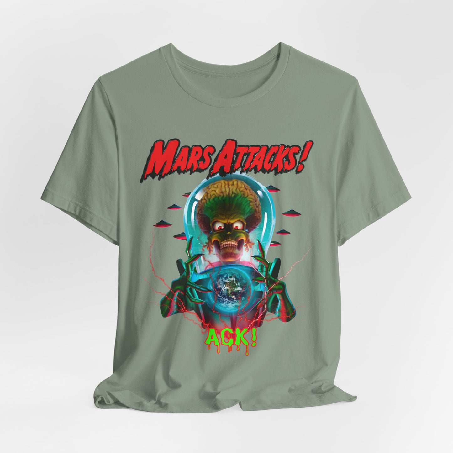 Mars Attacks! Graphic Tee - Fun Retro Alien Shirt, Casual Wear, Gift for Sci-Fi Fans, Pop Culture Apparel, Halloween Costume