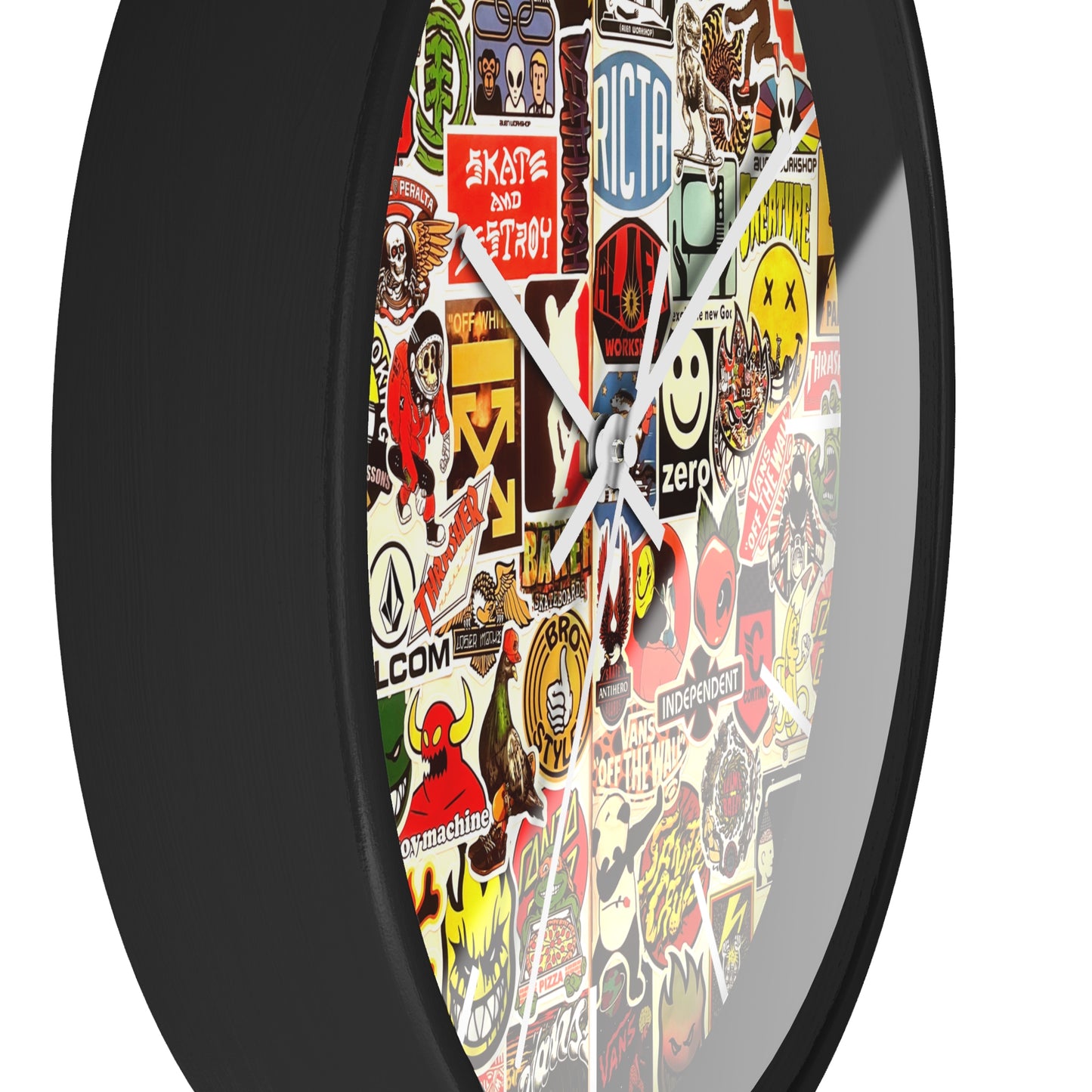 CholoNerd | Sticker Bomb Skater Wall Clock | Graffiti Wall Art