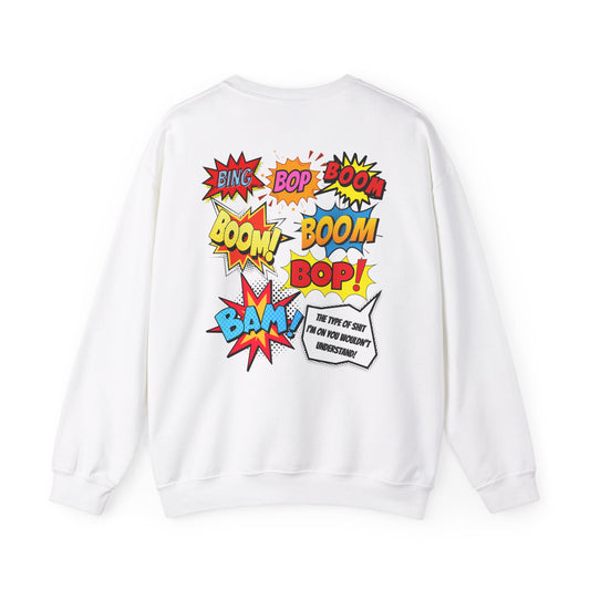 Peekaboo Crewneck Sweatshirt – Kendrick Lamar-Inspired | Comic Book Lyric Graphic