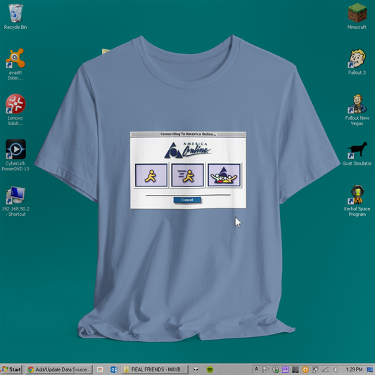 AOL Dial-Up Retro Tee - 90s Internet Nostalgia Shirt with Vintage Mouse Cursor
