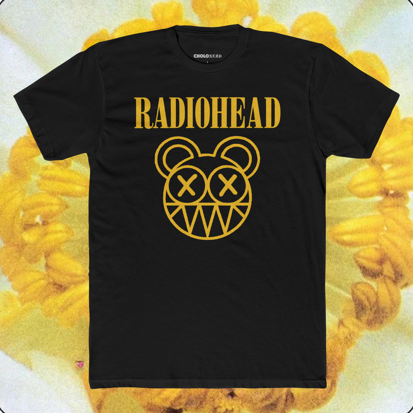 Radiohead Nirvana Mashup Shirt | Modified Bear Smiley Face Graphic Tee