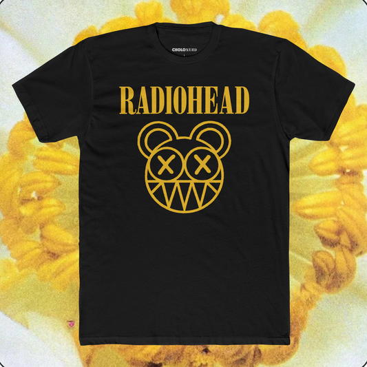 Radiohead Nirvana Mashup Shirt | Modified Bear Smiley Face Graphic Tee