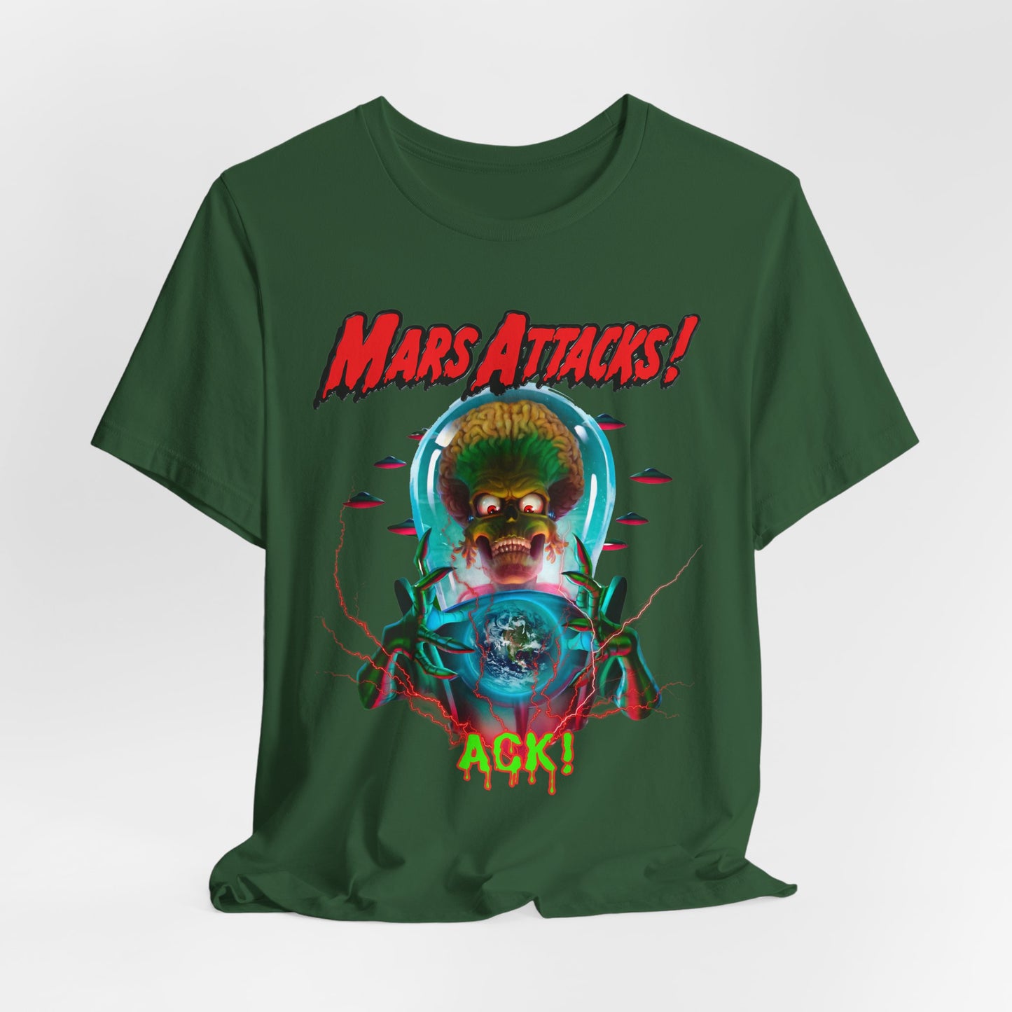 Mars Attacks! Graphic Tee - Fun Retro Alien Shirt, Casual Wear, Gift for Sci-Fi Fans, Pop Culture Apparel, Halloween Costume