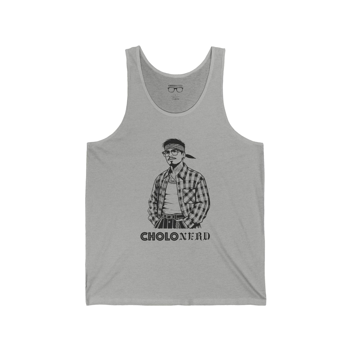 CholoNerd | Vato with Glasses Tank | Chicano Tank Top | Mexican-American Apparel | Chicano Nerd Culture | Where Street Meets Geek