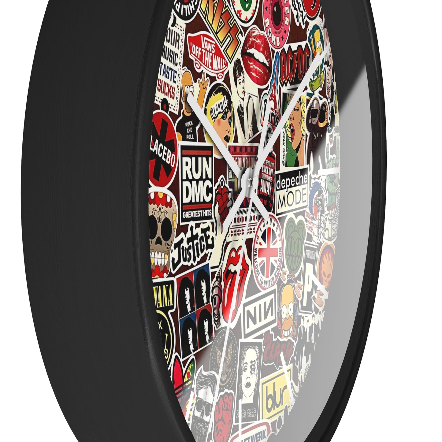 CholoNerd | Sticker Bomb Music Wall Clock | Graffiti Wall Art
