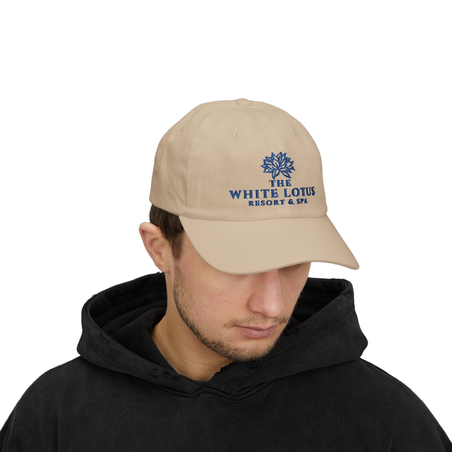 Embroidered White Lotus Baseball Cap