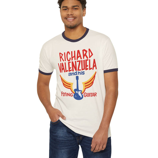 Vintage Richard Valenzuela Flying Guitar T-Shirt - 1950s Rebel Tee - Chicano Culture Shirt