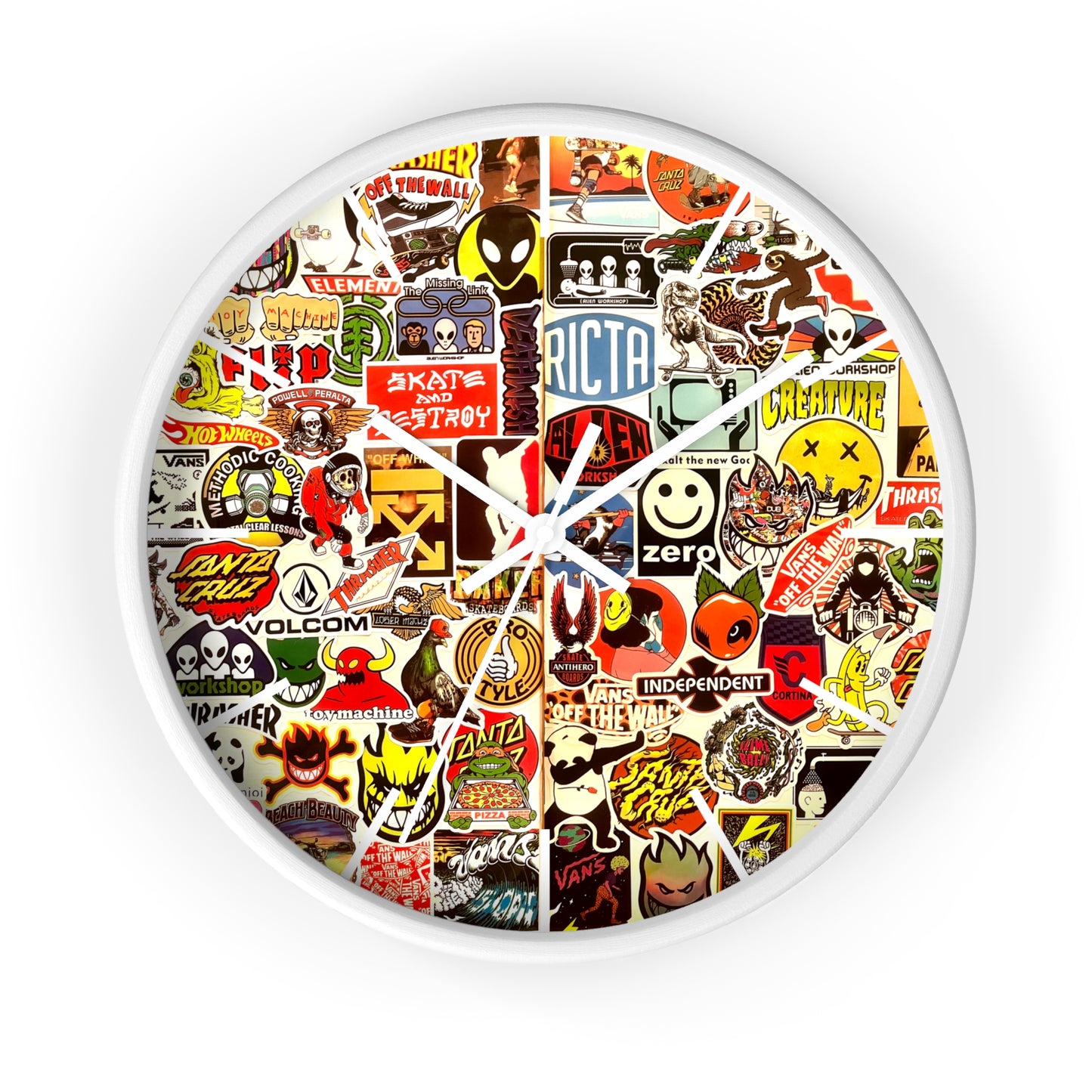 CholoNerd | Sticker Bomb Skater Wall Clock | Graffiti Wall Art