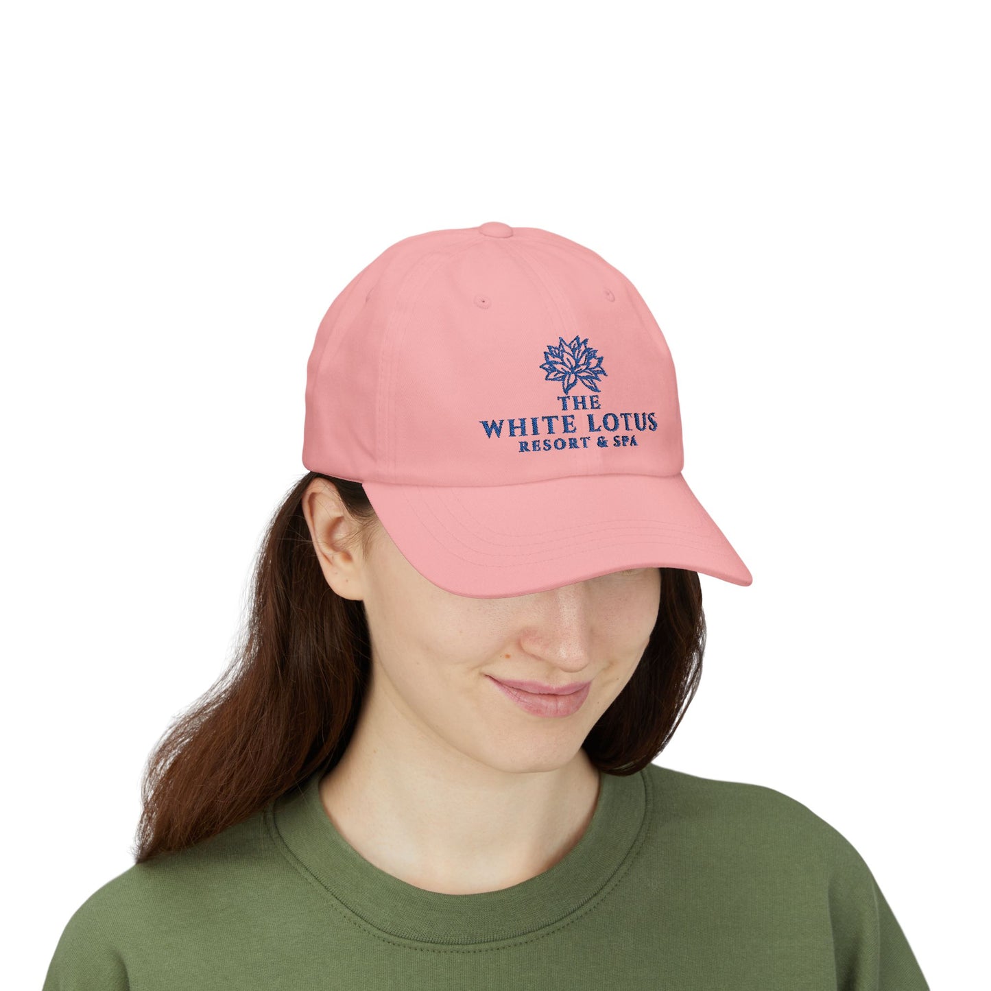Embroidered White Lotus Baseball Cap