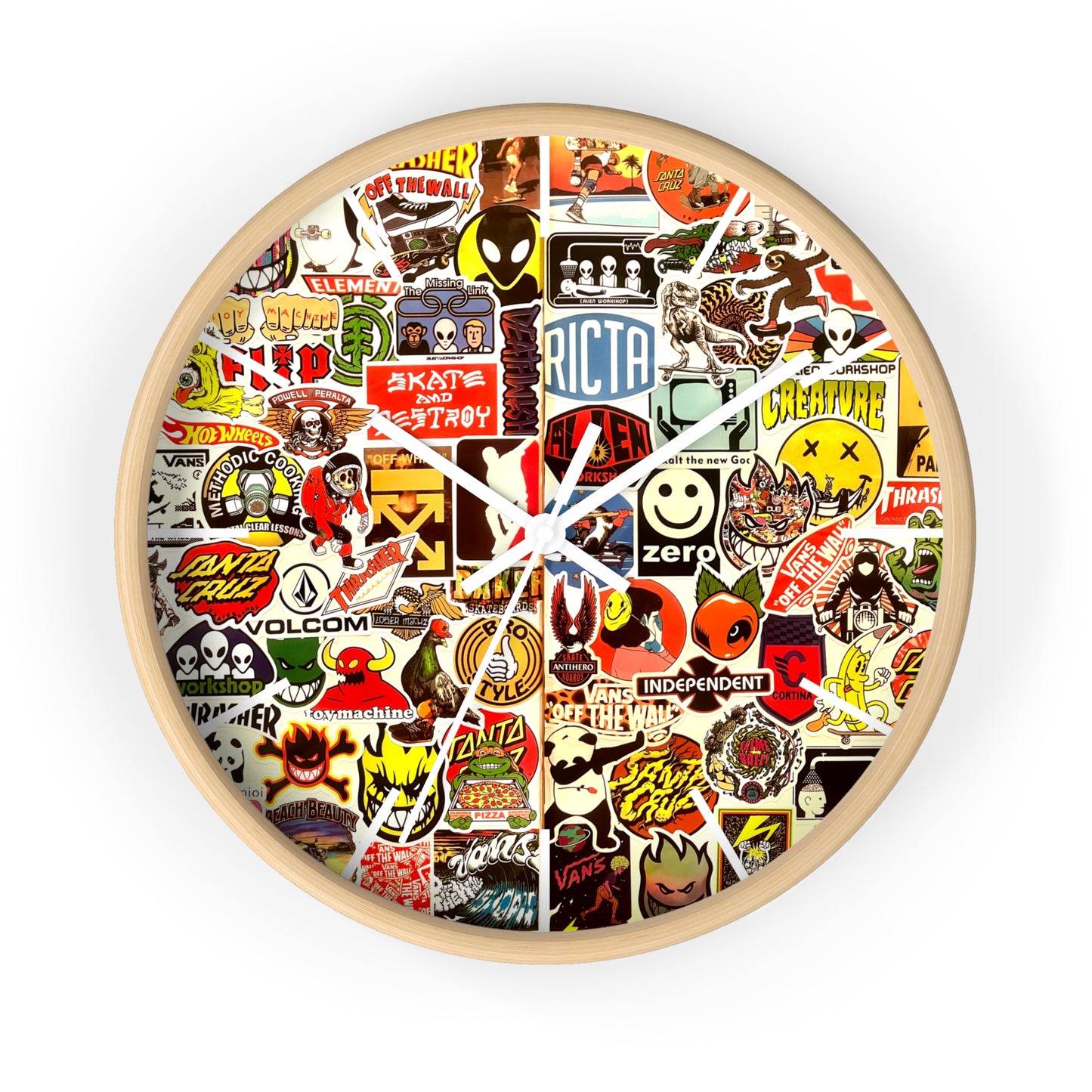 CholoNerd | Sticker Bomb Skater Wall Clock | Graffiti Wall Art