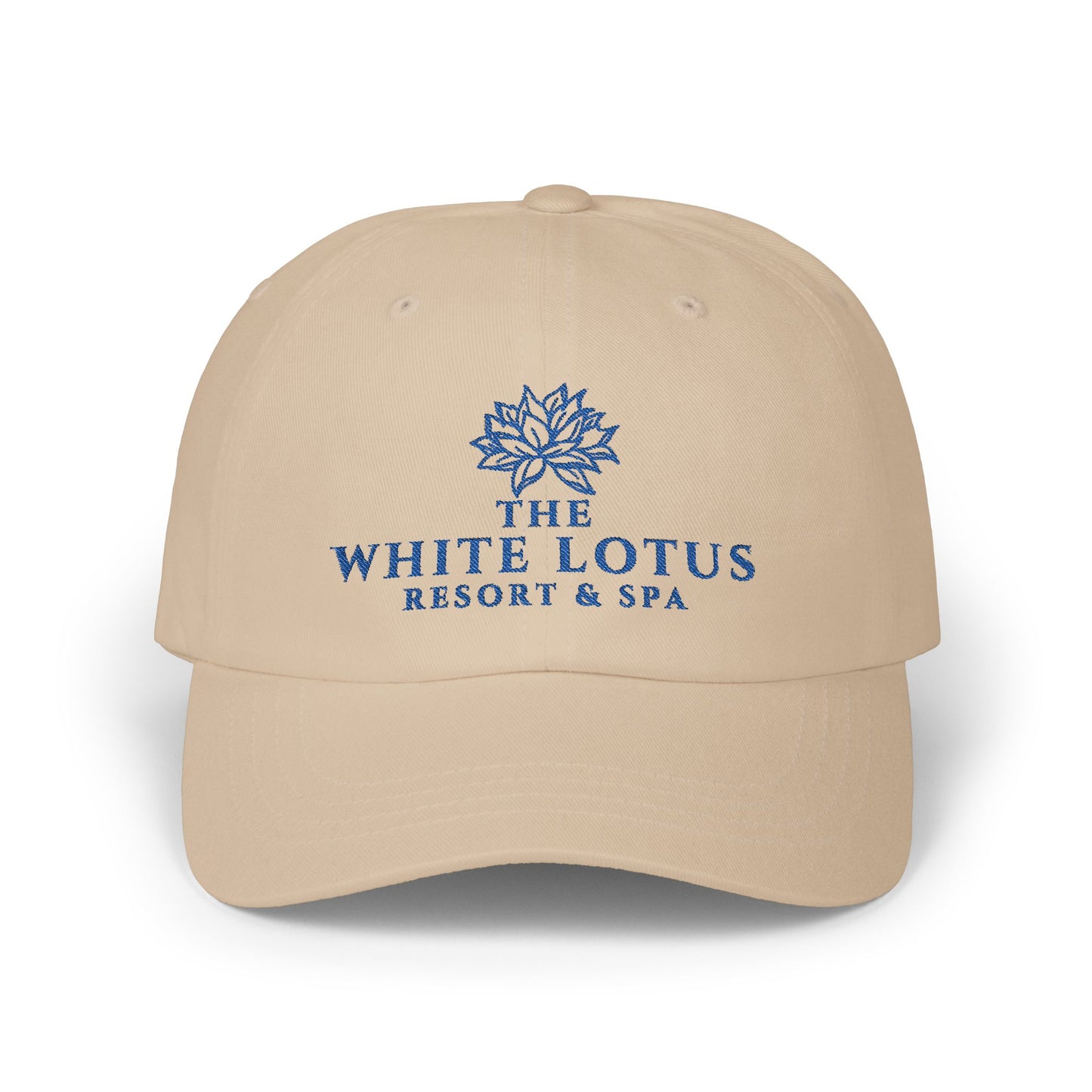 Embroidered White Lotus Baseball Cap