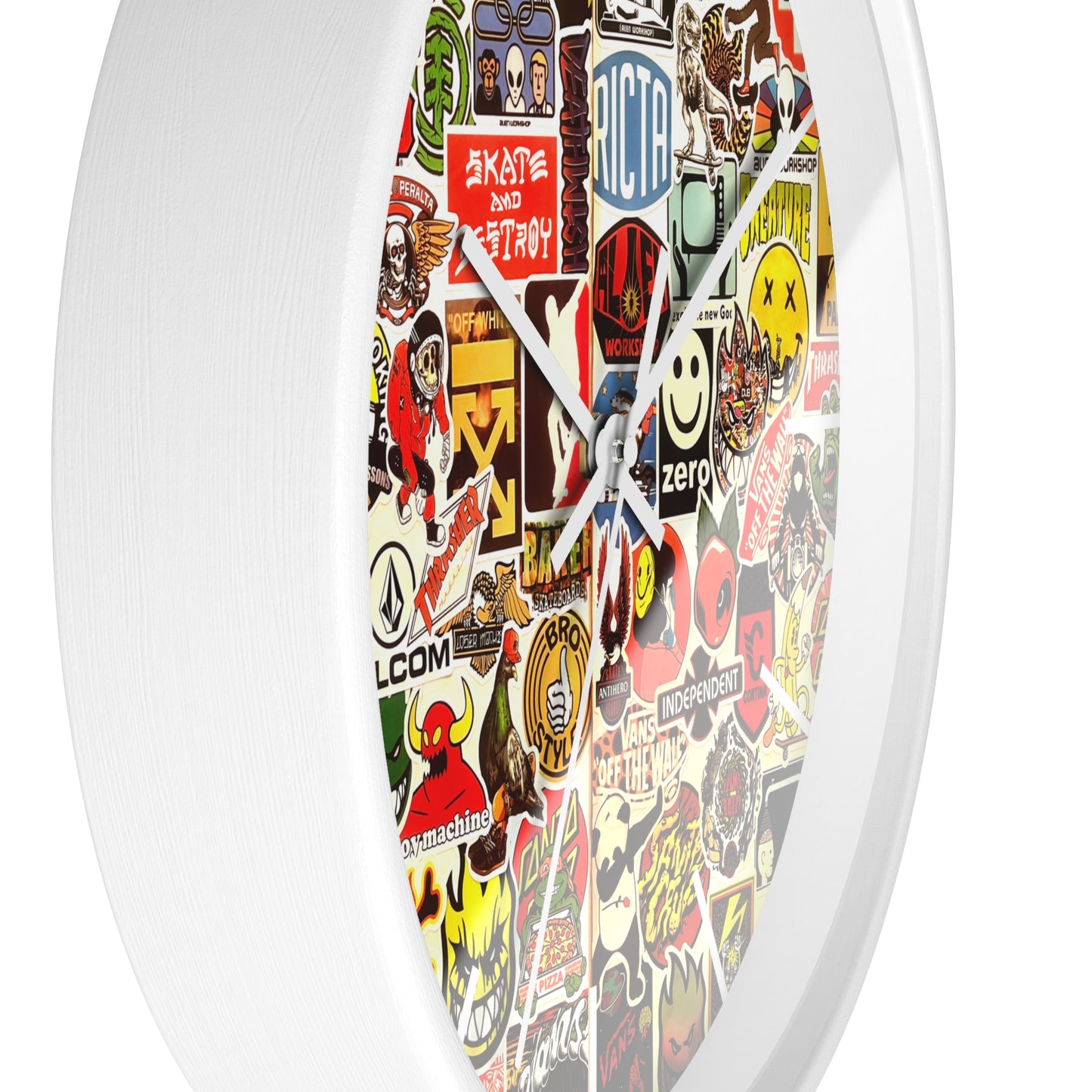 CholoNerd | Sticker Bomb Skater Wall Clock | Graffiti Wall Art