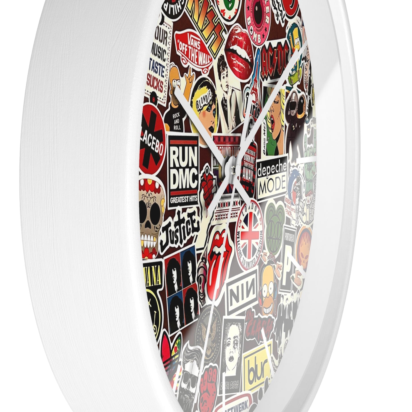 CholoNerd | Sticker Bomb Music Wall Clock | Graffiti Wall Art