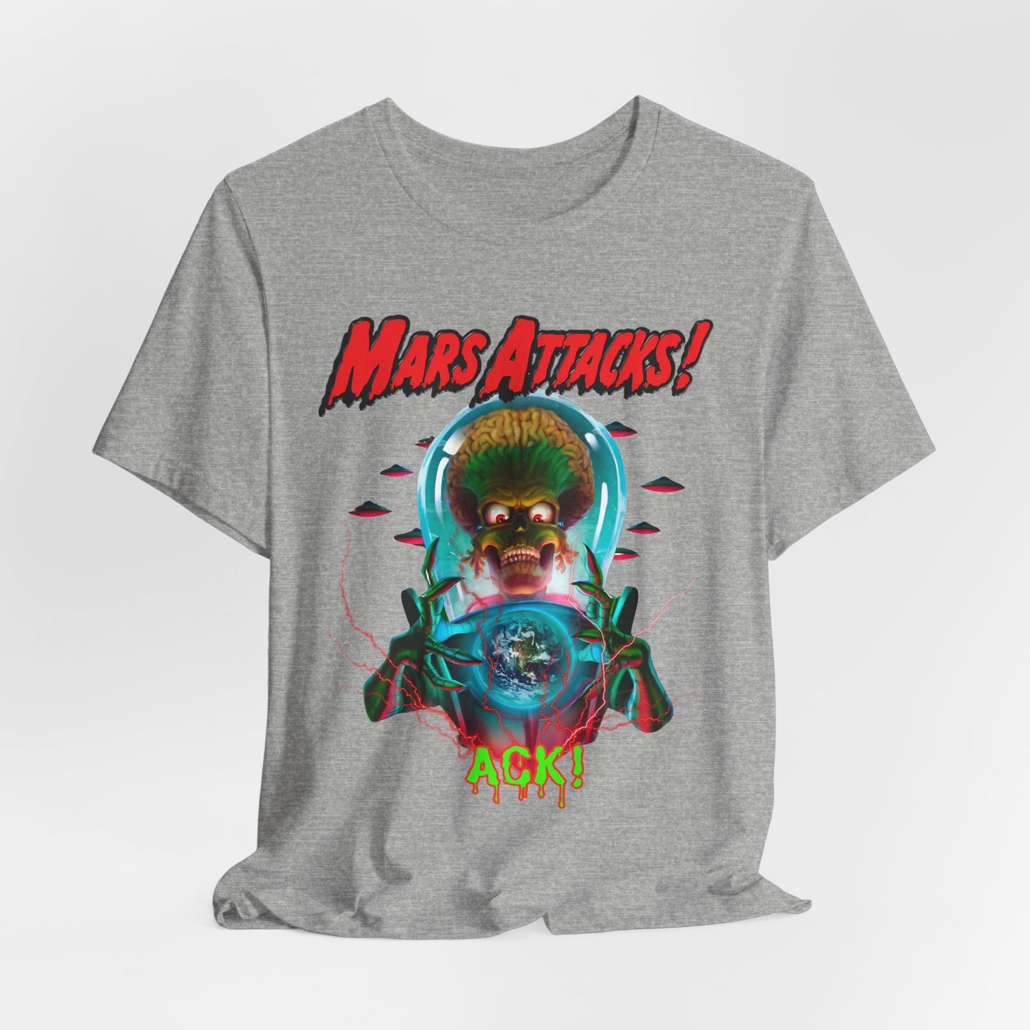 Mars Attacks! Graphic Tee - Fun Retro Alien Shirt, Casual Wear, Gift for Sci-Fi Fans, Pop Culture Apparel, Halloween Costume