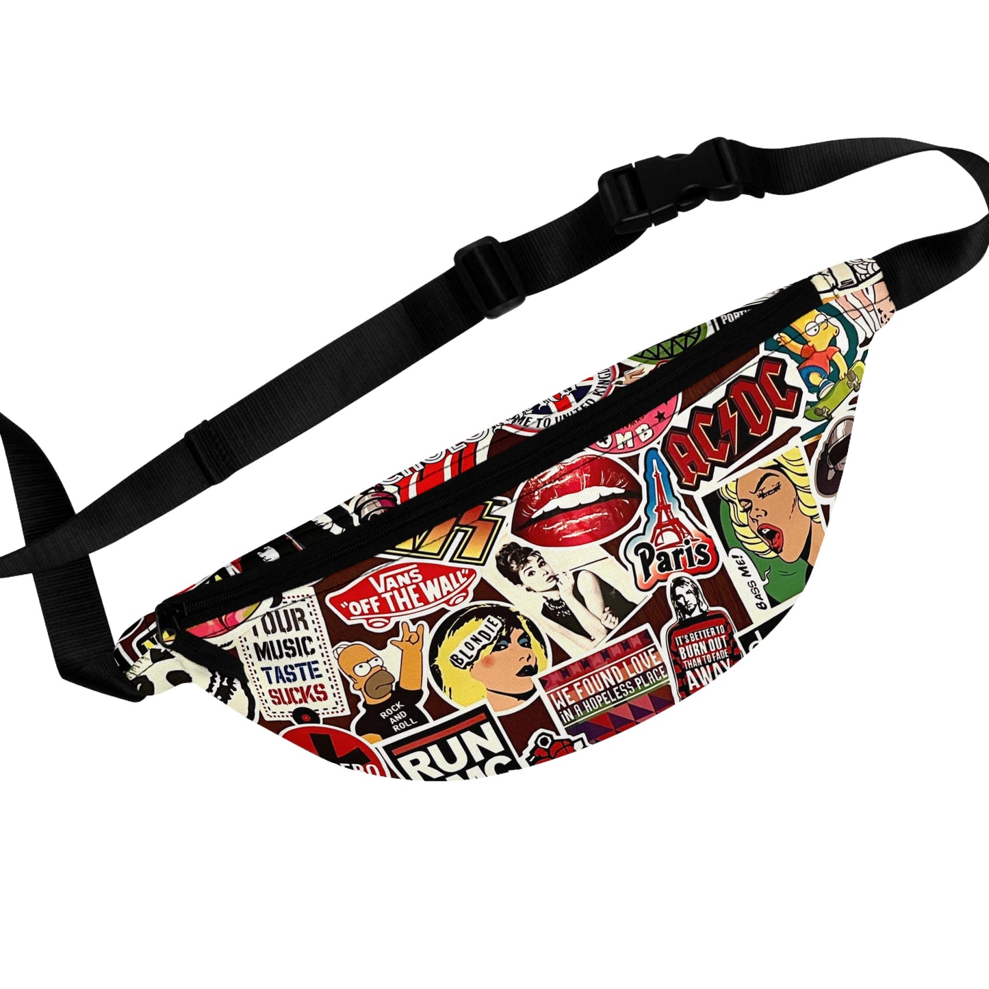 Indie Rock Music Sticker Bomb Sling Bag by CholoNerd