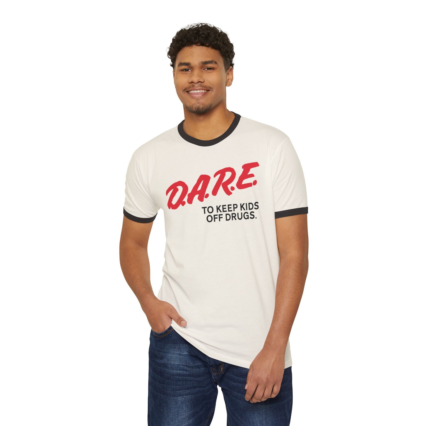 Retro D.A.R.E. Ringer Tee, Vintage 90s DARE Keep Kids Off Drugs Tee